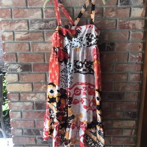 J Crew bright floral print maxi dress